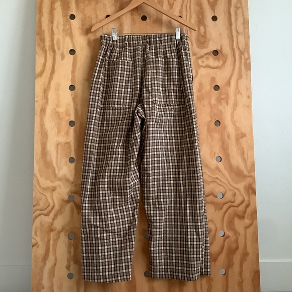 Handmade brown plaid wide leg trousers - Picture 2 of 7